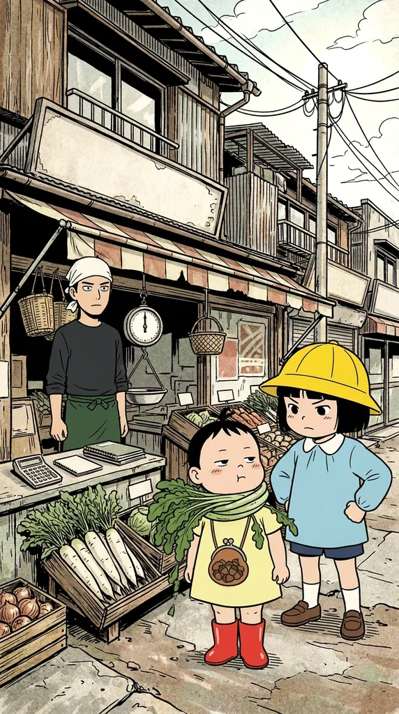 八百屋で（生成AIの画像）