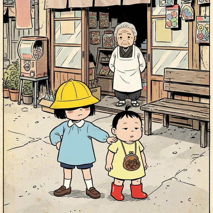まめとつぶとトメばあ（生成AIの画像）